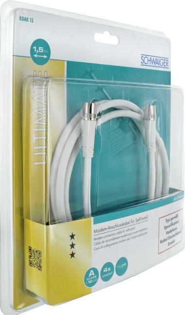 Actual product image Schwaiger KDAK15 532 1.5m F F Coaxial Cable (10 dB, Antenna cable)