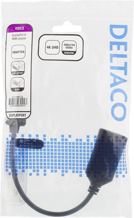 Image du produit Deltaco DP-HDMI32 adaptateur de câble vidéo HDMI Type A (standard) USB Type-A Noir (USB-A, HDMI, 10 cm)