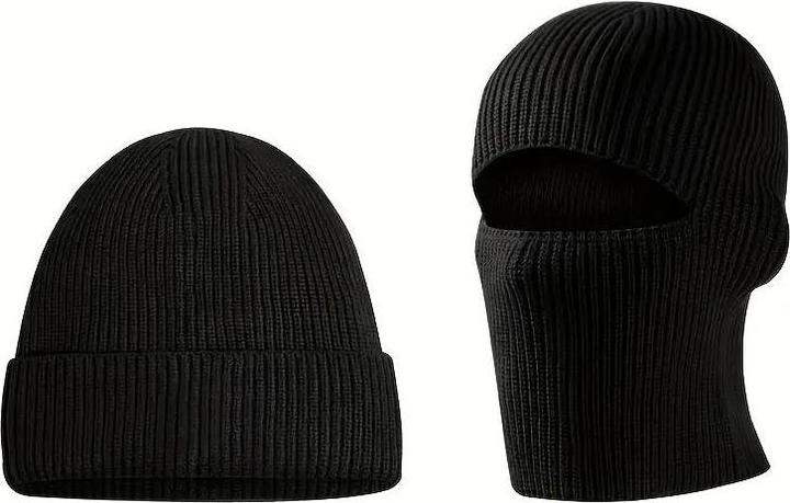 Produktbild Dema Strickmütze und Skimaske Gesichtsmaske 2 in 1 Schwarz
