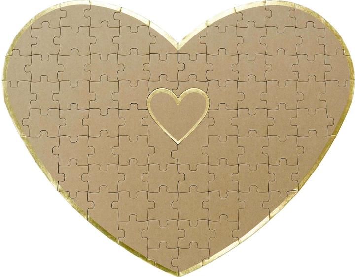 Produktbild Partydeco Partyaccessoire Gästebuch Herz Puzzle 45 x 35.5 cm, Braun