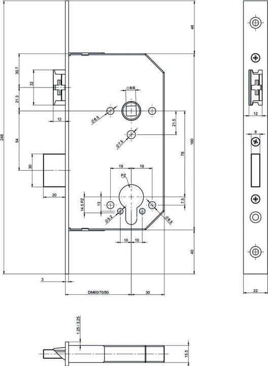 Produktbild Assa Abloy Sicherheits-Einsteckschloss Casa Beta 30100