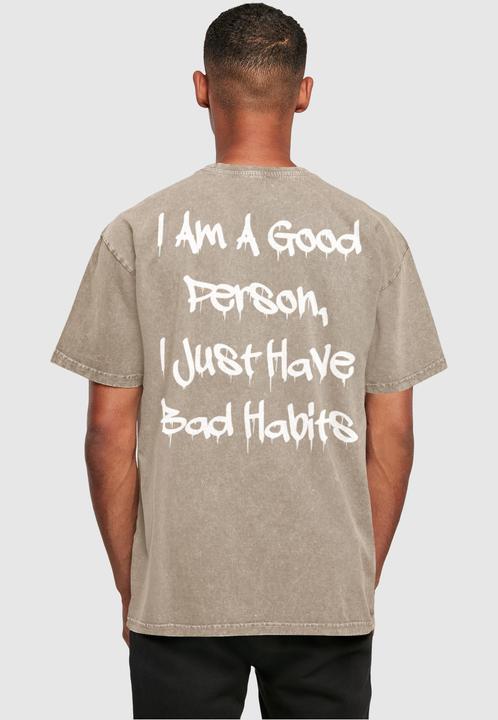 Produktbild Merchcode Bad Habits Acid Washed Heavy Oversized Tee - 112633 (M)