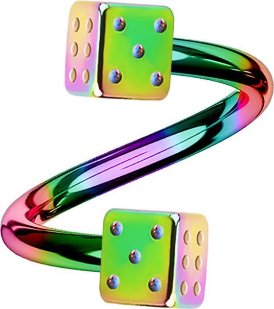 Immagine prodotto Star Piercing Micro spirale colorata con due cubi (Acciaio chirurgico 316L, senza ottone)