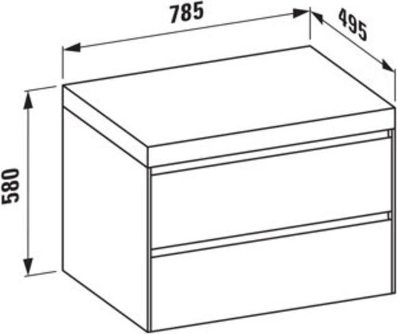 Produktbild Laufen Lani Waschtischplatte wildeiche inkl. Unterschrank, ohne Ausschnitt, 785x495x580mm, H40655011