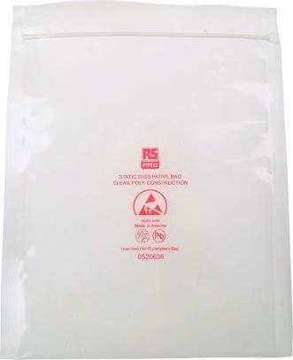Image du produit Rs Pro Dissipative Clear Zip Bag,150x200mm,100 (100 pièce(s))
