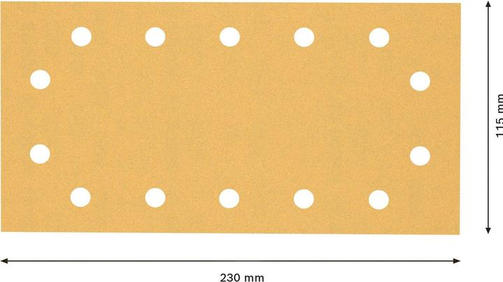 Actual product image Bosch Professional Zubehör Expert C470 Sandpaper with 14 holes for orbital sander, 115 x 230 mm, G 120, 50 pcs. (120)
