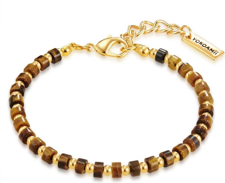 Yokoamii Damen Metall Naturstein gelbgold - 30070 (17 cm, Metall-Legierung)