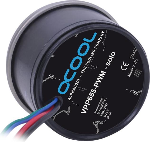 Image du produit Alphacool PUM Core 100 Aurora D5/VPP Réservoir d'équilibrage Acétal/Acrylique avec pompe VPP655 PWM