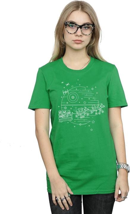 Actual product image Star Wars Womens/Ladies Death Star Sleigh Cotton Boyfriend T-Shirt (XL)