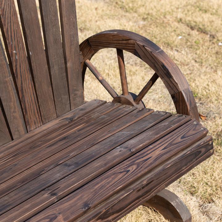 Produktbild Outsunny Gartenbank im Wagenrad-Design