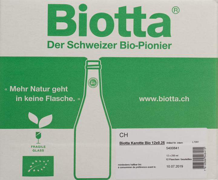 Immagine prodotto Biotta Succo di carota biologico (12 x 25 cl)