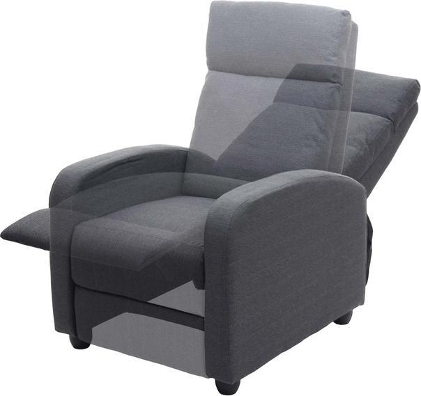 Produktbild Swisshandel24 Fernsehsessel, Relaxsessel Sessel Liegesessel, Liegefunktion verstellbar Stoff/Textil - hellgrau