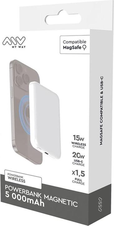 Immagine prodotto My Way Powerbank Magsafe 5000mah Blanc (5000 mAh, 64800000 W)