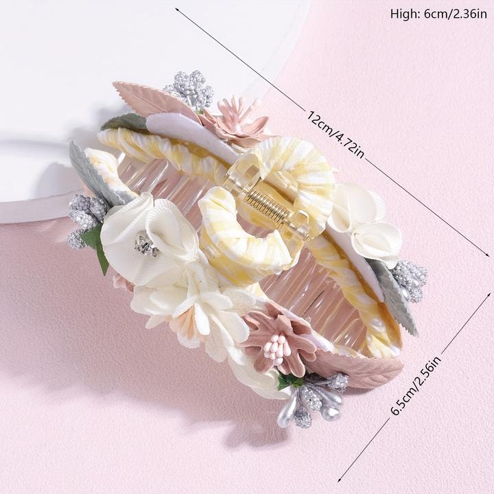 Actual product image Activity Board Elegante Blume Haar Kralle Clip, Harz Material, Einzelteil, florales Design, mittlere Grösse