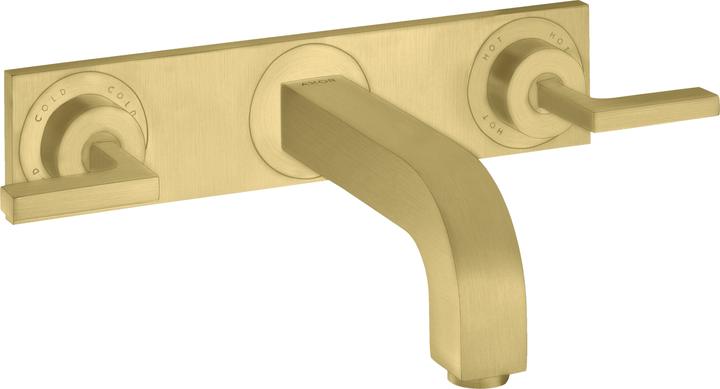 Produktbild Axor Citterio 3-Loch Waschtischarmatur Unterputz, Auslauf 222mm, Hebelgriffe, Platte für