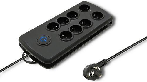 Immagine prodotto Qoltec 50161 protettore di sovratensione Nero 8 prese AC (8 x, 2.50 m)