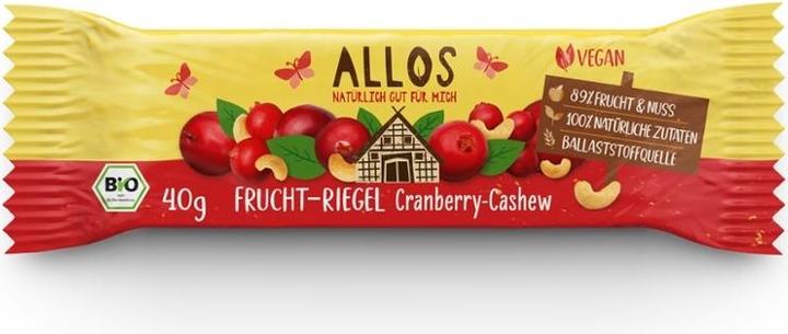Actual product image Allos Bar Fruit Slices Cranberry-Cashew 40 g (40 g)