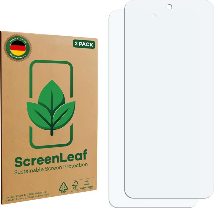 Productafbeelding ScreenLeaf Schutzfolie nachhaltiger Displayschutz Display Schutz Folie Klar Transparent (2 Stuk, Oppo Find X5)