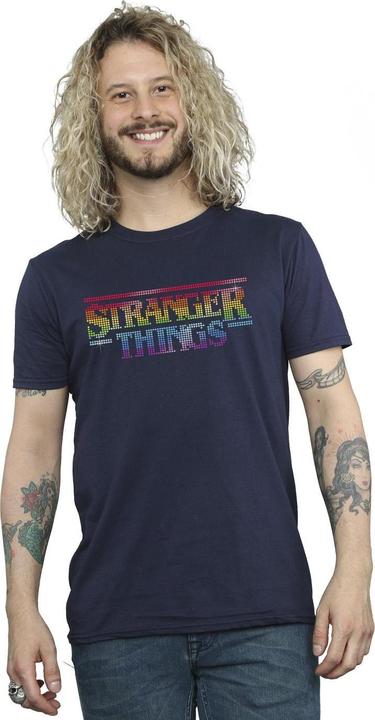 Actual product image Netflix Mens Stranger Things Rainbow Dot Logo T-Shirt (3XL)