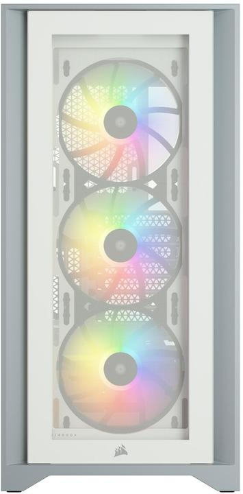 Produktbild Corsair iCUE 4000X RGB Mid-Tower White-Gehäuse aus gehärtetem Glas (mATX, Mini-ITX, ATX, E-ATX)