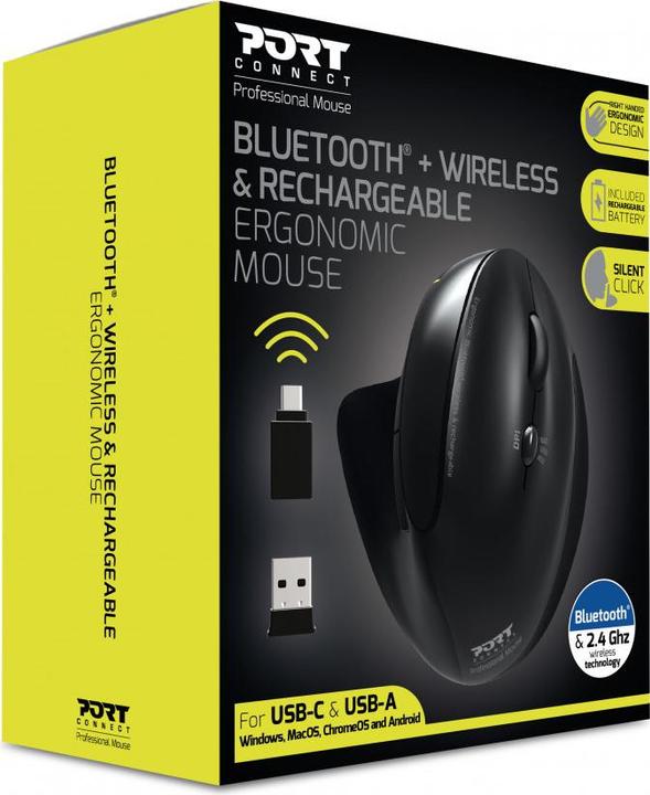 Image du produit Port Designs Souris Ergonomique Rechargeable Bluetooth Main Droite (Sans fil)