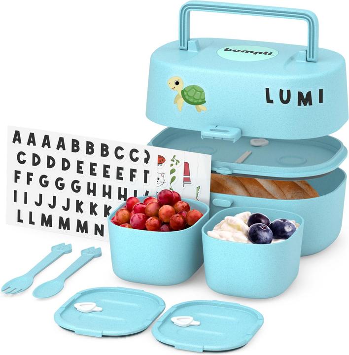 Produktbild Bumpli Lunchbox mit Sticker Set Blau