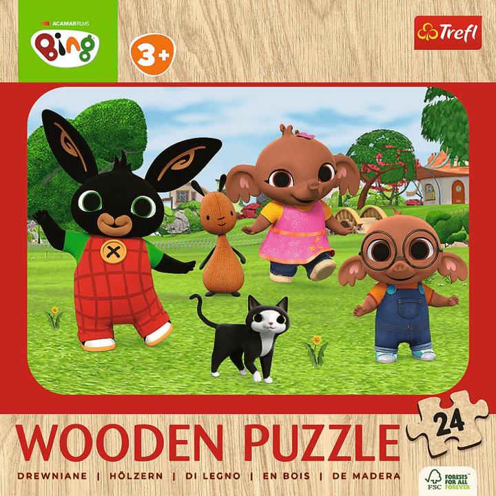 Productafbeelding Trefl Puzzels - 24 Houten Puzzels - Ontmoet Bing/ Acamar Films Bing FSC Mix 70%. (24 onderdelen)