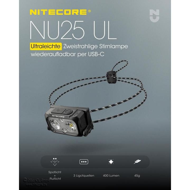 Actual product image Nitecore NU25UL (400 lm)