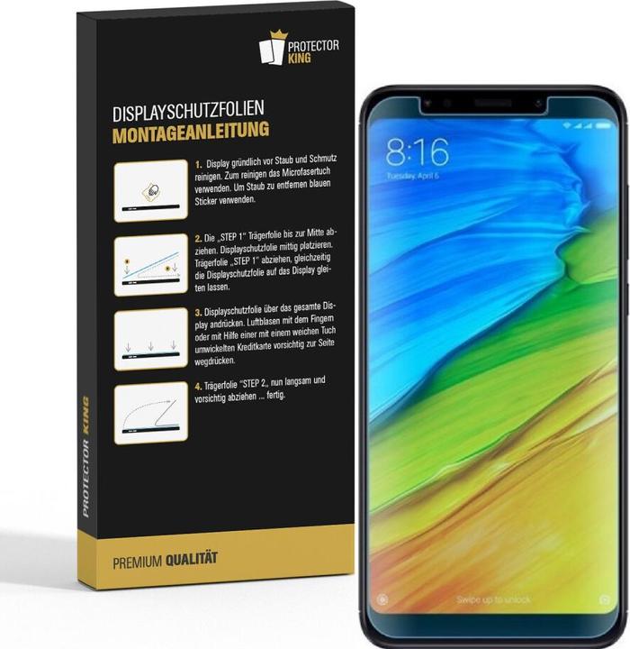 Actual product image Protectorking 3x Panzerfolie Anti-Shock HD Klar (3 Piece, Xiaomi Redmi 5 Plus)