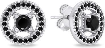 Actual product image Brilio Silver - Silver earrings withack zircons EA802WBC