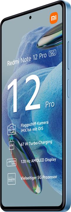 Produktbild Xiaomi Redmi Note 12 Pro 5G (128 GB, Sky Blue, 6.67", Dual SIM, 50 Mpx, 5G)