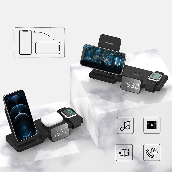 Image du produit Apfelkiste Chargeur Qi Fast Charging Station d'accueil Apple Watch / Smartphone / AirPods (15 W)