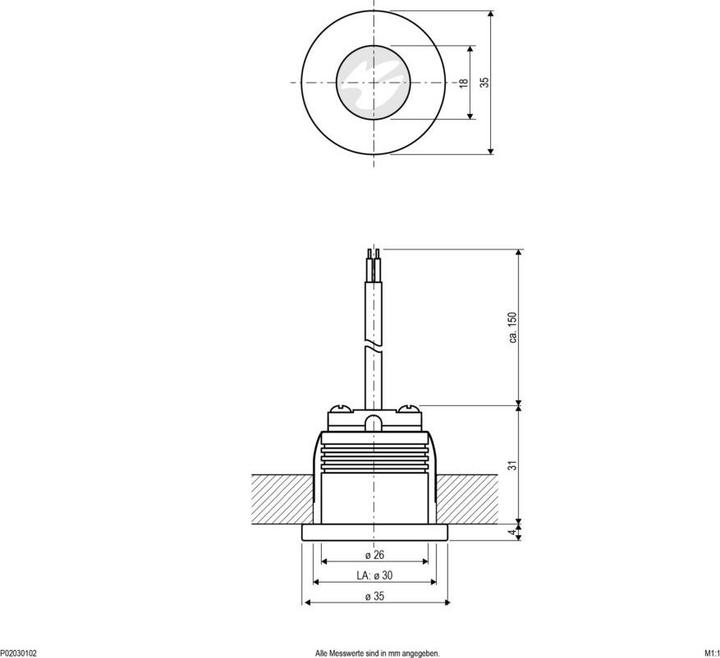 Immagine prodotto EVN P02030102 apparecchio da incasso a LED bianco 3000K (270 lm)