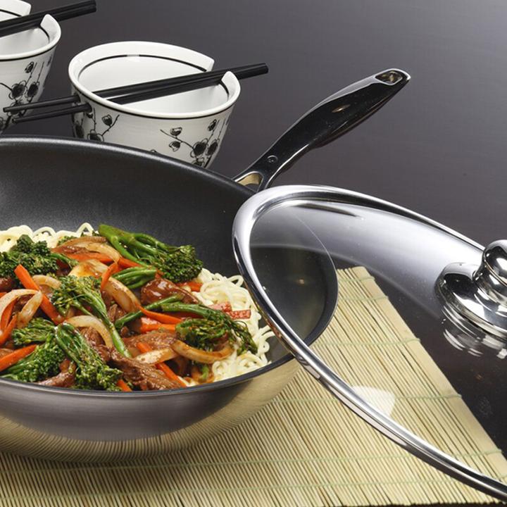 Actual product image Swiss Diamond Wok pan INOX steel grey (32 cm, Wok, Stainless steel, Cast aluminium)