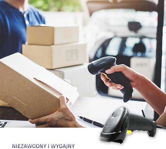 Actual product image Qoltec 1D Laser Barcode Scanner | USB | Black (1D barcodes)