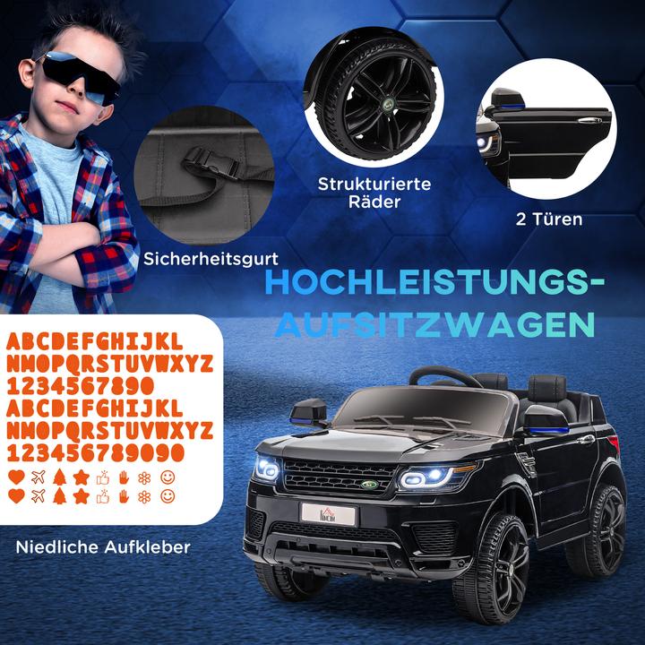 Image du produit Swisshandel24 Voiture électrique pour enfants, télécommande 2,4 G, ceinture de sécurité, musique, klaxon, phares (12 V)