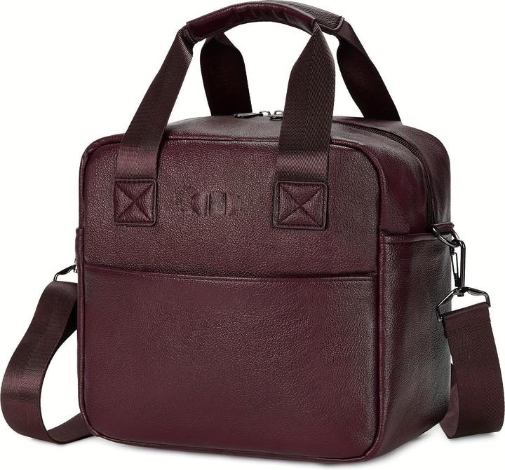 Actual product image Only-Bags.Store Insulated Lunch Bag Vegan Leather Lunch Tote with Adjustable Shoulder Strap PU Leather Lunch Bag for