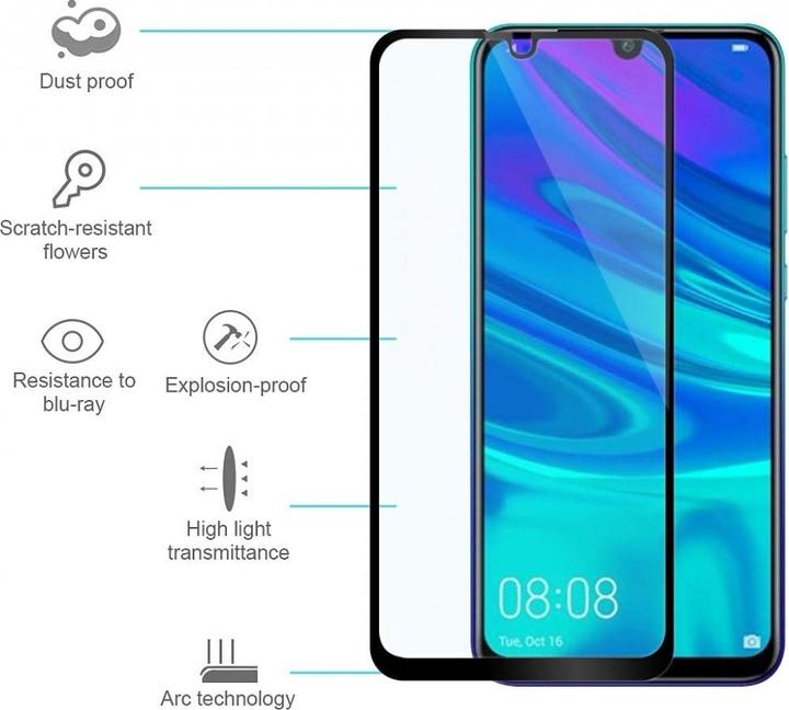 Actual product image Screenguard Huawei P Smart 2019 Full Screen Protective Glass Film 2.5D 9H (1 Piece, Huawei P Smart (2019))