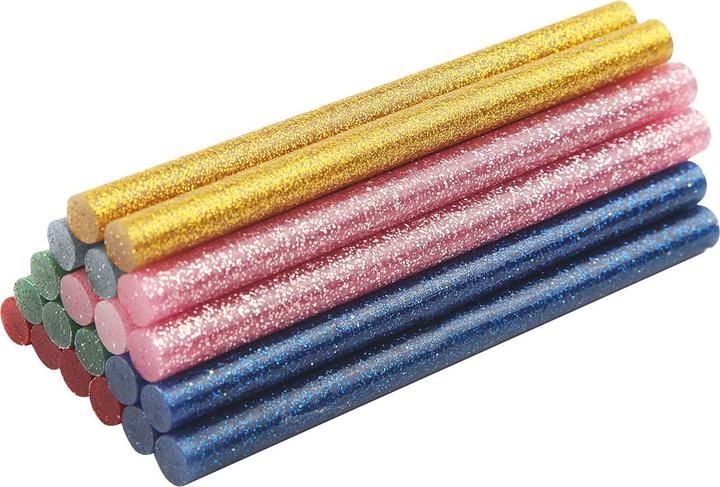 Produktbild Mannesmann Heissklebepistole mit 20 bunten Glitzer-Sticks