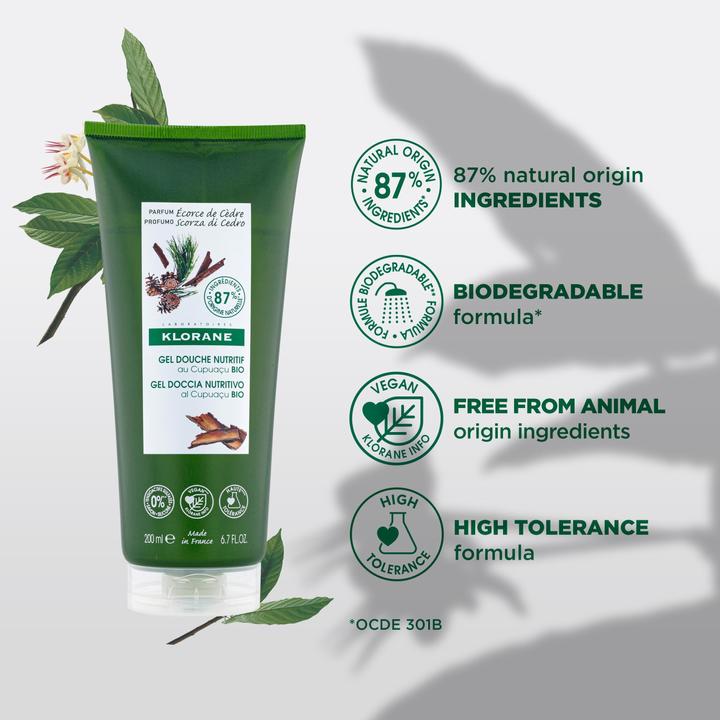 Image du produit Klorane Gel douche à l'écorce de cèdre (200 ml)