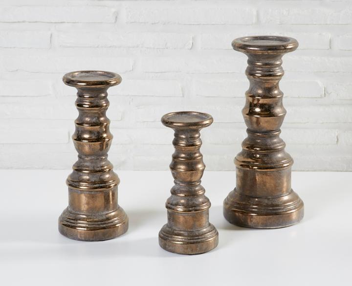 Immagine prodotto La Casa di Caesar Candeliere in cemento oro antico 32 cm