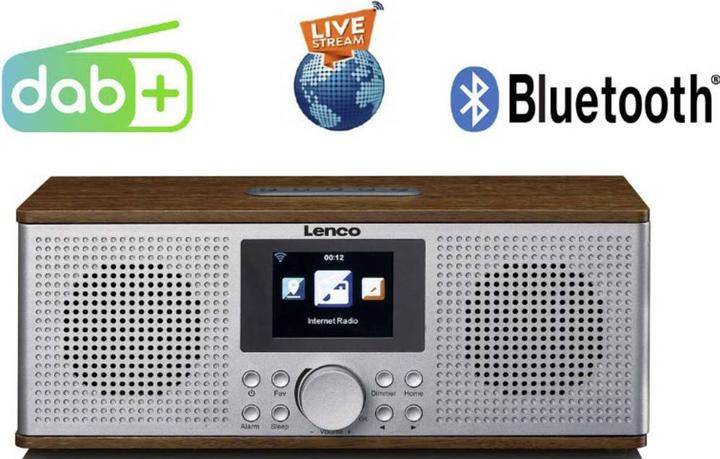 Actual product image Lenco DIR-170, DAB+ Internet Radio, Walnut (Web radio, DAB+, Bluetooth)