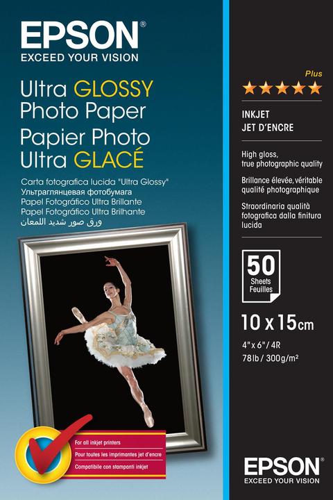 Image du produit Epson Papier brillant Ultra Photo, 50 feuilles (300 g/m², 10 x 15 cm, 50 x)