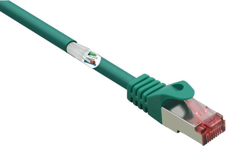 Renkforce RF-5228502 Câble réseau RJ45, câble patch CAT 6 S/FTP 0,25 m Vert avec (S/FTP, CAT6, 0.25 m)