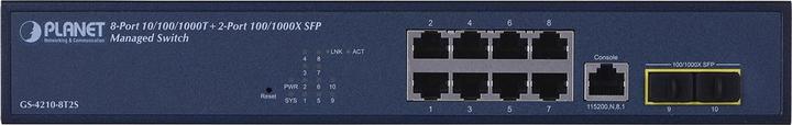 Produktbild Planet 10/100/1000T + 2-Port Managed L2/L4 Gigabit Ethernet (10/100/1000) 1U Blau (10 Ports)