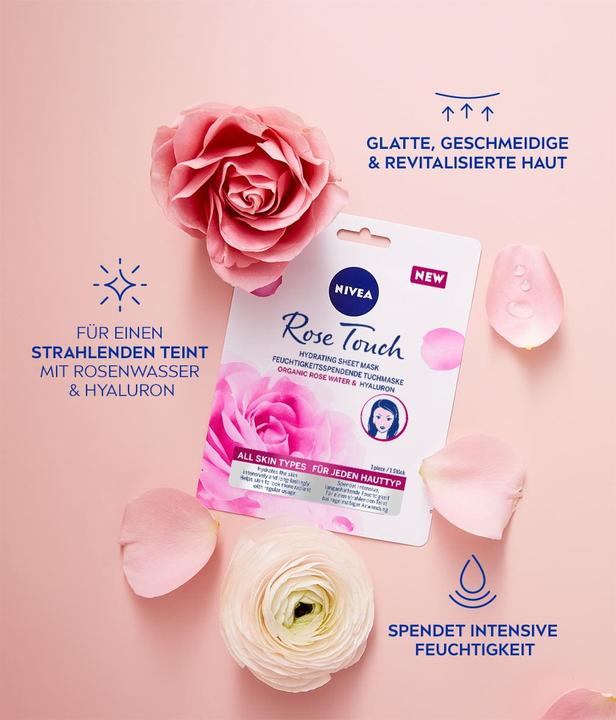 Produktbild NIVEA Rose Touch Feuchtigkeitsspendende Tuchmaske (221 ml)