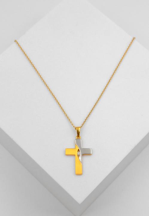 Produktbild Muau Kreuz (750, 18K Gelbgold, Weissgold)