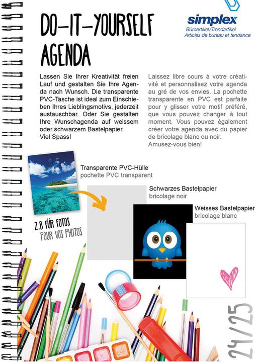 Produktbild Simplex Schüleragenda Do-it y. 24/25 500104.25 1W/2S 17M weiss ML 8x12.5cm (A7, Deutsch)