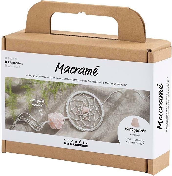 Produktbild Creativ Company Mini Craft Kit - Macramé - Dreamcatcher w/ Rose Quartz Crystal (977728)