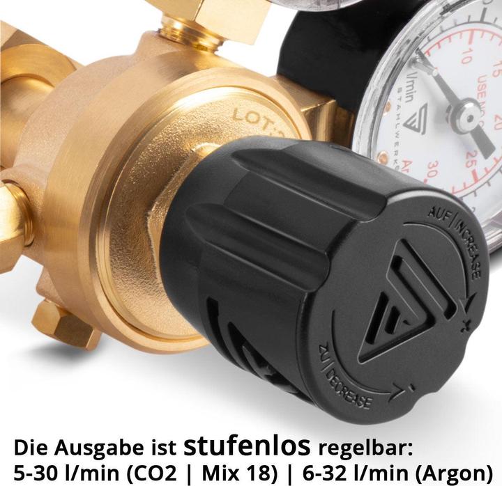 Actual product image Stahlwerk Mini pressure reducer Pressure regulator 200 bar for argon CO2 mix